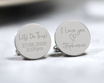 Gift for Dad on Wedding or Batchelor Party Father of the Groom Maple Wood Cufflinks /& Engraved Box Wedding Cuff links Party Favor