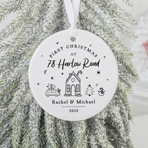 First Christmas In New Home Decoration, New Home Bauble, First Home Ornament, First Christmas Christmas Tree Decoration, Road Name Bauble