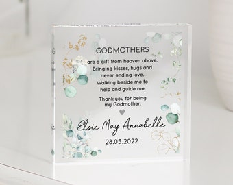 Personalised Godparents Gift, Godmother Gift, Godparents Keepsake Print, Godmother Present, Christening Gift, Christening Keepsake Gift