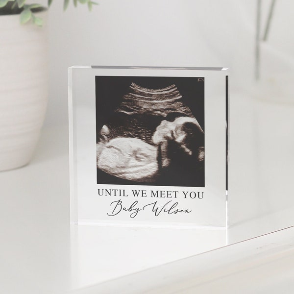 Personalisierter Baby-Scan-Fotoblock, Geschenk zur Schwangerschaftsankündigung, Baby-Fotorahmen, Schwangerschaftsgeschenk, Babyparty-Geschenk, Baby-Scan-Rahmen