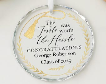 Personalised Graduation Gift, Glass Ornament, Well Done Gift, Congratulations Gift, Graduation Plaque Gift, Class of 2025 Gift, Grad Gift