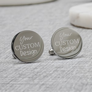 Personalised Engraved Cufflinks, Your Custom Cufflinks, Design Your Own, Wedding Cufflinks, Father of the Bride Best Man Groom Cufflinks