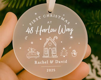 First Christmas in New Home Gift, Frosted Acrylic Bauble, New Home Bauble, 1st Christmas in New Home, First Home Christmas Gift, New House