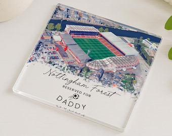 Personalised Nottingham Forest Coaster, City Ground Coaster, Daddy Gift, Football Gift, Forest Gift, Grandad Coaster Gift
