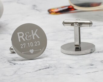 Personalised Engraved  Bride to Groom Wedding Cufflinks, Groom Cufflinks, Wedding Cufflinks, Custom Initials Cufflinks