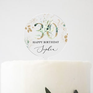 Personalisierter Happy Birthday Cake Topper, Geburtstag Tortenstecker 18., 21., 30., 40., 50