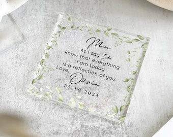 Regalo personalizado para la madre de la novia, posavasos de boda, regalo para los padres de la novia, regalo de agradecimiento, regalos para el día de la boda, regalos del novio.