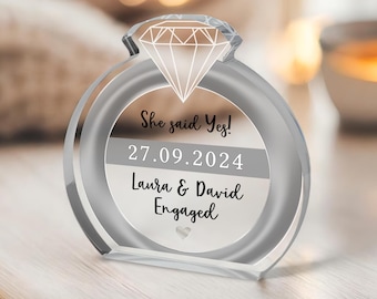 Personalised Engagement Gift, She Said Yes Gift, Engaged Gift, Engagement Keepsake Gift, Special Date Gift, Keepsake Presents