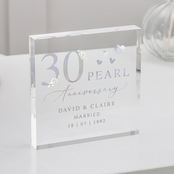 Personalised Pearl 30th Anniversary Gift, Pearl Anniversary Gift, Gifts For Husband, Anniversary Keepsake Gift, 30th Anniversary Plaque