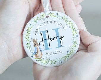 Personalised Birthday Gift, Baby's Birthday Keepsake Gift, First Birthday Gift, 1st Birthday Present, Rabbit Themed Gift, Keespake