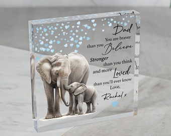 Personalised Father's Day Gift, Dad Poem Plaque, Gift for Dad, Daughter to Dad Gift, Grandad Gifts, Daddy Gifts, Elephant Themed Gifts