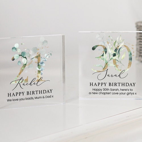 Personalised Birthday Gift Plaque Birthday Gift for Her Etsy