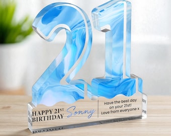 Personalised 21st Birthday Gift Plaque for Him, Happy 21st Birthday Gift For Him, 21st Birthday Gifts, Blue Diamond 21st Gift, Gift for Him