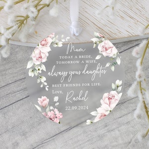 Personalised Mother of the Bride Gift, Frosted Acrylic, Parents of the Bride Gift, Gifts from Bride, Wedding Day Gifts, Thank You Gifts