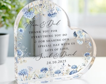 Personalised Parents of the Bride Thank You Gift, Thank You Plaque from Bride & Groom, Wedding Gifts, Parents of Groom Gift, Mum and Dad