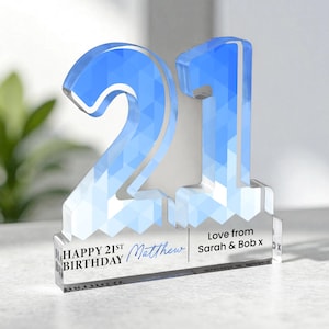 Personalised 21st Birthday Gift Plaque for Him, Happy 21st Birthday Gift For Him, 21st Birthday Gifts, Blue Diamond 21st Gift, Gift for Him