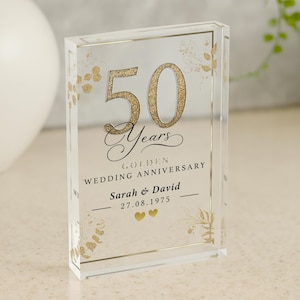 Personalised 50th Anniversary Gift, Golden Anniversary Gift, Anniversary Gifts, 50th Anniversary Gift for Husband Wife Parents