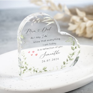 Cadeau personnalisé pour les parents de la mariée, cadeau pour la mère de la mariée, cadeau de mariage pour remerciement, cadeau pour le père de la mariée et le marié, carte pour maman et papa