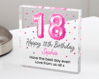 Personalised 18th Birthday Gift Plaque, Birthday Gift for Her