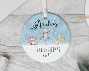 Personalised Baby's First Christmas Decoration, Babys First Christmas Keepsake, New Baby Christmas Gift, 1st Christmas Bauble, New Baby Gift