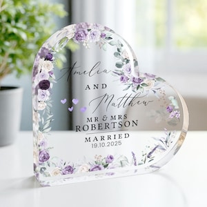 Cadeau de mariage personnalisé pour Mr et Mme, cadeau d&#39;anniversaire pour Mr et Mme, plaque coeur, cadeau de fiançailles, cadeau souvenir, cadeau de fiançailles