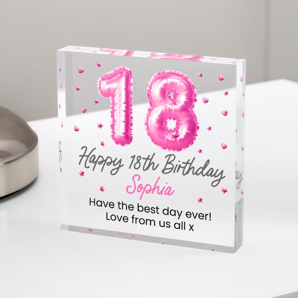 Personalised 18th Birthday Gift Plaque, Birthday Gift For Her, 16th 18th 21st 30th 50th 60th Birthday Gift, Birthday Keepsake Gift