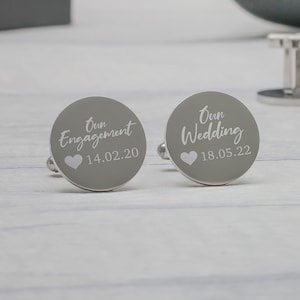 Personalised Engraved Groom Cufflinks, Bride to Groom Gift, Engagement Cufflinks, Wedding Cufflinks, Personalised Cufflinks