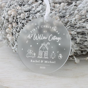 First Christmas in New Home Gift, Frosted Acrylic Bauble, New Home Bauble, 1st Christmas in New Home, First Home Christmas Gift, New House