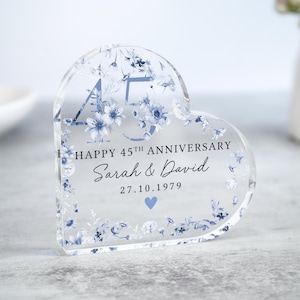 Cadeau personnalisé 45e anniversaire saphir, plaque anniversaire saphir, cadeau 45e anniversaire pour parents mari et femme, cadeaux d'anniversaire