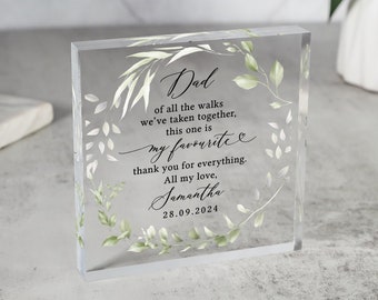 Personalised Father of the Bride Gift, Of All The Walks Dad of Bride Plaque, Gifts for Dad, Father of Bride, Wedding Day Gifts