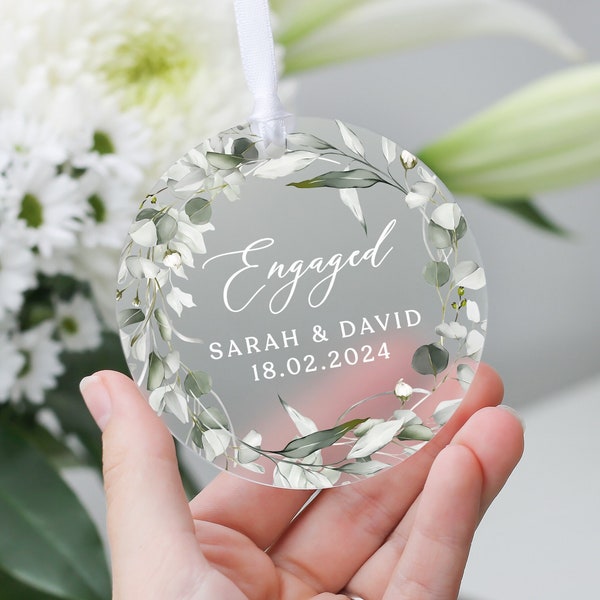 Personalised Engagement Gift, Engaged Gift, Engagement Keepsake Gift, Special Date Gift, Frosted Acrylic, Special Date Keepsake