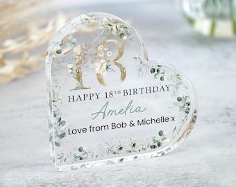 Personalised Happy 18th Birthday Gift Plaque, Birthday Gift For Her, 18th Birthday Gifts, Floral 18th Gift, Gifts for 18th Birthday