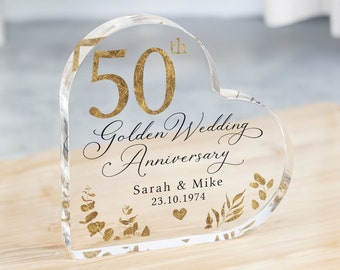 Personalised 50th Anniversary Gift, Golden Anniversary Plaque, Anniversary Gifts, 50th Anniversary Gift for Husband Wife Parents