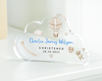 Personalised Christening Gift, Cloud Baby Plaque, Christening Keepsake Gift, Gift for New Baby, Baptised Gift, Dedicated Gifts