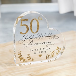 Personalised 50th Anniversary Gift, Golden Anniversary Plaque, Anniversary Gifts, 50th Anniversary Gift for Husband Wife Parents