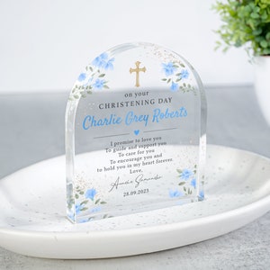 Personalised Christening Gift Plaque, Godmother to Baby Gift, Godson Godchild Gift, Dedication Day Gift, Baptised Gift, Godparents Gift