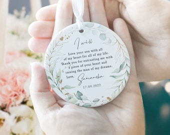 Personalised Mother of the Groom Keepsake Gift, Groom Quote Ceramic Keepsake, Mother of the Groom Wedding Gift, Wedding Keepsake