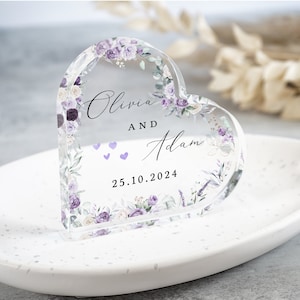 Cadeau personnalisé plaque coeur de mariage, cadeau de fiançailles pour couple, cadeau d&#39;anniversaire pour M. et Mme, cadeau souvenir pour rendez-vous, plaque de fiançailles