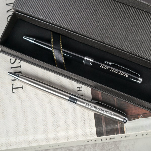 Personalised Pen, Engraved Stainless Steel Pen, Birthday Wedding Gift, Thank You Gift, Thank You Tutor Gift, Graduation Pen, Pen With Box