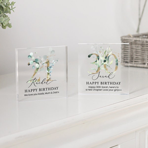 Personalised Birthday Gift Plaque, Birthday Gift For Her, Special Age Gift, 18th 21st 30th 50th 60th Birthday Gift, Birthday Keepsake Gift