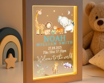 Personalised LED New Baby Light, Welcome to the World Night Light, New Baby Gift, Baby Bedroom Light, Nursery Lamp, New Baby Girl Boy Gift