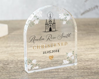 Personalised Christening Gift Plaque, Godmother to Baby Gift, Godson Godchild Gift, Dedication Day Gift, Baptised Gift, Godparents Gift