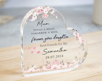 Personalised Mother of the Bride Gift, Parents of the Bride Gift, Thank You Wedding Plaque, Father of Bride Gift, Mum Dad Card Plaque
