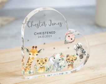 Personalised Christening Gift, Safari Animals Gift, Christening
