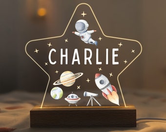 Personalised LED Space Star Lamp, Kids Night Light Gift, Baby Night Light, Birthday Gifts for Kids, Kids Bedroom Nursery Table Light