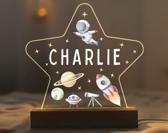 Personalised LED Space Star Lamp, Kids Night Light Gift, Baby Night Light, Birthday Gifts for Kids, Kids Bedroom Nursery Table Light