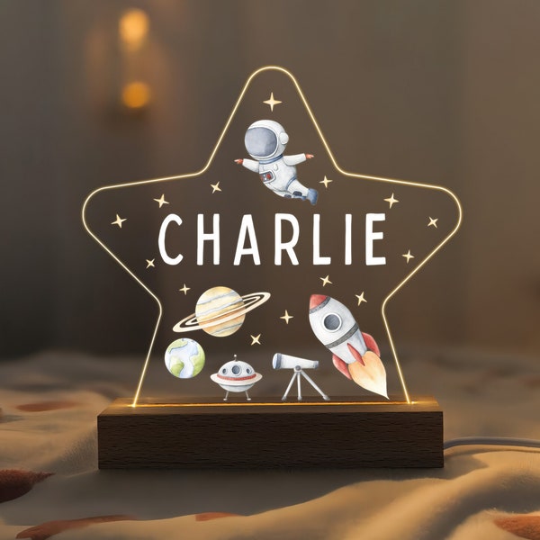 Personalised LED Space Star Lamp, Kids Night Light Gift, Baby Night Light, Birthday Gifts for Kids, Kids Bedroom Nursery Table Light
