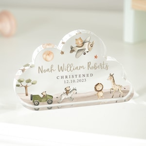 Cadeau de baptême personnalisé, plaque nuage pour bébé, cadeau souvenir de baptême, cadeau pour un nouveau-né, cadeau de baptême, cadeaux de dédicace