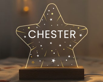 Personalised LED Star Lamp, Kids Night Light Gift, Baby Night Light, Birthday Gifts for Kids, Kids Bedroom Nursery Table Light