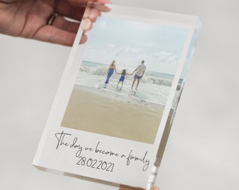 Personalised Acrylic Photo Block, Freestanding Photo Block, Crystal Photo Block, Photo Print Memory, Family Print Frame, Mother's Day Gift